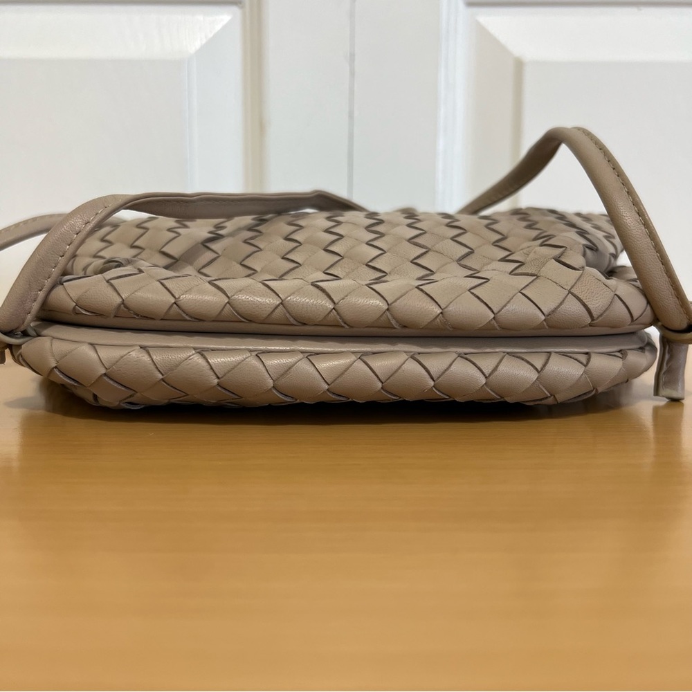 Quince Woven Leather Crossbody Bag in Taupe - Picture 9 of 16